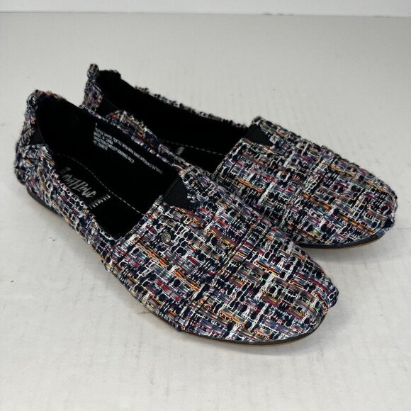 Mad Paw Womens F1689 Multicolor Tweed Low Top Textile Slip-On Size 7 Loafers - Picture 2 of 7
